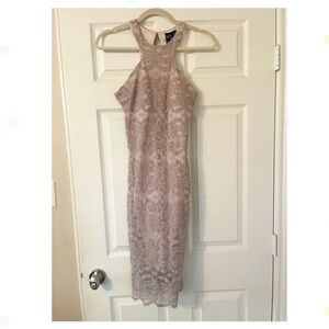 Windsor Lace Halter Midi Dress in light Lavender